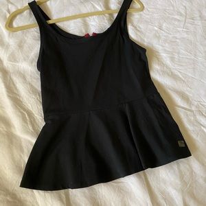 Black Peplum Tank Top